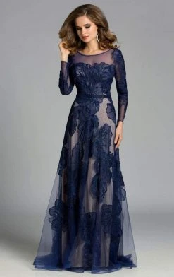 Lara Dresses - 32634 Detailed Sheer Floral Gown In Green 13 Lara Dresses - 32634 Detailed Sheer Floral Gown In Green