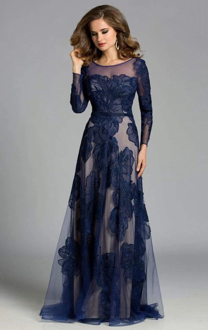 Lara Dresses - 32634 Detailed Sheer Floral Gown In Green 5 Lara Dresses - 32634 Detailed Sheer Floral Gown In Green