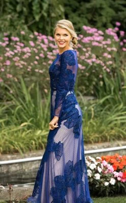 Lara Dresses - 32634 Detailed Sheer Floral Gown In Green 17 Lara Dresses - 32634 Detailed Sheer Floral Gown In Green