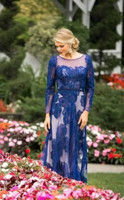 Lara Dresses - 32634 Detailed Sheer Floral Gown In Green 18 Lara Dresses - 32634 Detailed Sheer Floral Gown In Green