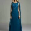 Lara Dresses - 32970 Majestic Sleeveless Gown With Sheer Cape