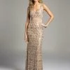 Lara Dresses - 33026 Bedazzled V-neck Sheer Overlay Long Sheath Gown 2 Lara Dresses - 33026 Bedazzled V-neck Sheer Overlay Long Sheath Gown