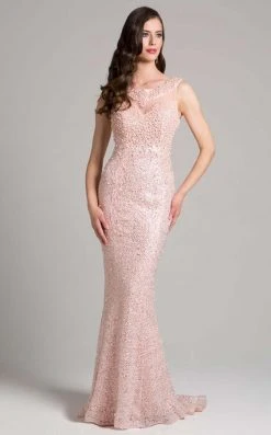 Formal Gowns Lara Dresses - 33218 Beaded Bateau Sheath Dress