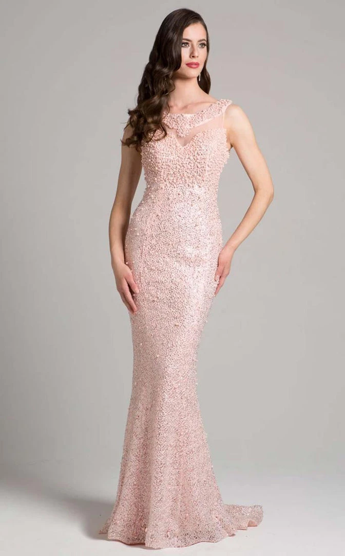 Formal Gowns Lara Dresses - 33218 Beaded Bateau Sheath Dress 3 Formal Gowns Lara Dresses - 33218 Beaded Bateau Sheath Dress