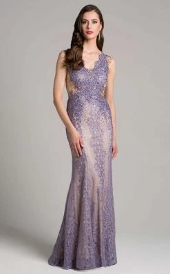 Formal Gowns Lara Dresses - 33231 Scalloped V-neck Sheath Dress