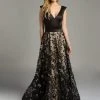 Lara Dresses - 33239 Beaded Floral Embroidered A-Line Gown Formal Gowns