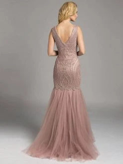 Lara Dresses - 33245 Jewelled Mermaid Gown With Tulle Skirt Formal Gowns