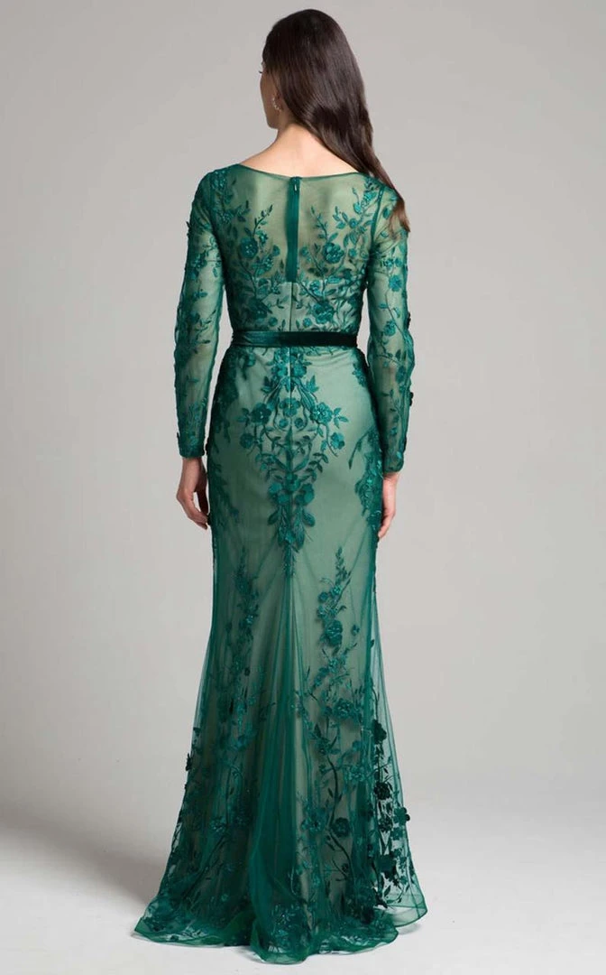 Formal Gowns Lara Dresses - 33276 Laced Illusion Bateau Sheath Dress 4 Formal Gowns Lara Dresses - 33276 Laced Illusion Bateau Sheath Dress