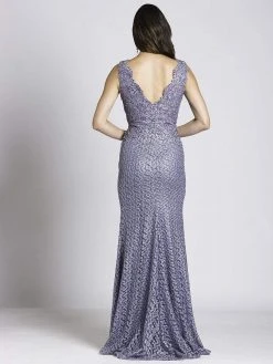 Formal Gowns Lara Dresses - 33279 Scalloped V-Neck Lace Gown
