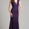 Lara Dresses - 33286 Beaded Lace V-neck Dress