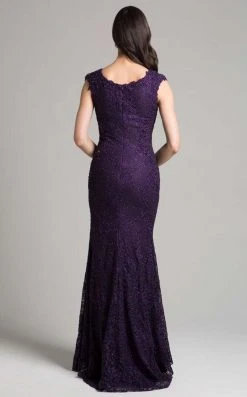 Lara Dresses - 33286 Beaded Lace V-neck Dress