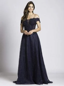 Formal Gowns Lara Dresses - 33493 Beaded Off Shoulder Evening Gown