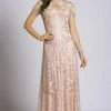 Lara Dresses - 33499 Beaded Floral Applique Evening Gown Formal Gowns