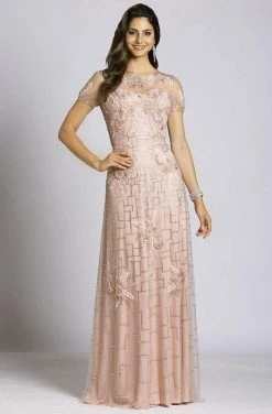 Lara Dresses - 33499 Beaded Floral Applique Evening Gown Formal Gowns