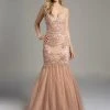 Formal Gowns Lara Dresses - 42625 Splendid Strapless Mermaid Gown With Tulle Skirt