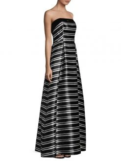 Laundry - 97R15202 Strapless Striped Mikado Ballgown Formal Gowns