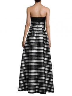 Laundry - 97R15202 Strapless Striped Mikado Ballgown Formal Gowns