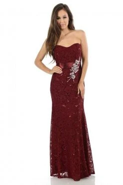 Lenovia - 5113 Strapless Sweetheart Sequined Lace Dress Formal Gowns 47 Lenovia - 5113 Strapless Sweetheart Sequined Lace Dress Formal Gowns