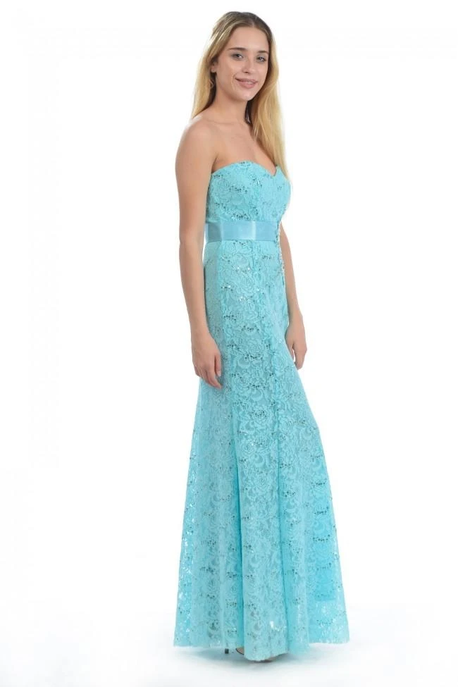 Lenovia - 5113 Strapless Sweetheart Sequined Lace Dress Formal Gowns 5 Lenovia - 5113 Strapless Sweetheart Sequined Lace Dress Formal Gowns