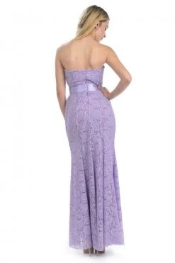 Lenovia - 5113 Strapless Sweetheart Sequined Lace Dress Formal Gowns 36 Lenovia - 5113 Strapless Sweetheart Sequined Lace Dress Formal Gowns