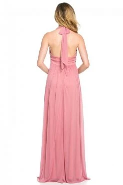 Lenovia - 5115 Crystal Embellished Plunging Halter Dress Formal Gowns