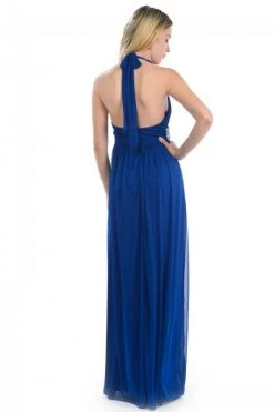 Lenovia - 5115 Crystal Embellished Plunging Halter Dress Formal Gowns