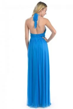 Lenovia - 5115 Crystal Embellished Plunging Halter Dress Formal Gowns