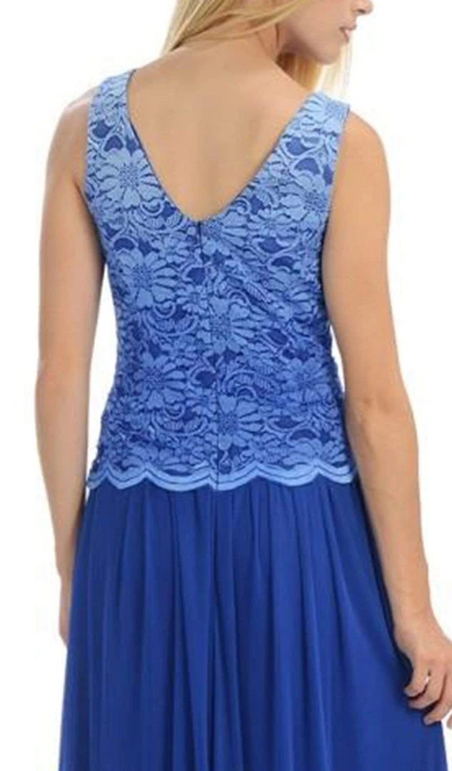 Lenovia - 5142 Lace Scoop Chiffon A-line Dress With Mini Train Formal Gowns 6 Lenovia - 5142 Lace Scoop Chiffon A-line Dress With Mini Train Formal Gowns