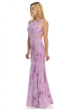 Formal Gowns Lenovia - 5151 Lace Halter Neck Fit And Flare Dress