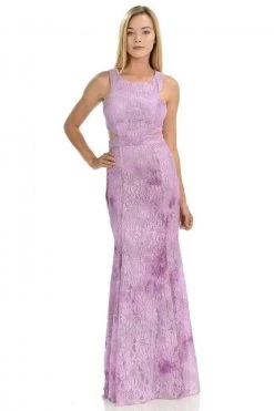 Formal Gowns Lenovia - 5151 Lace Halter Neck Fit And Flare Dress