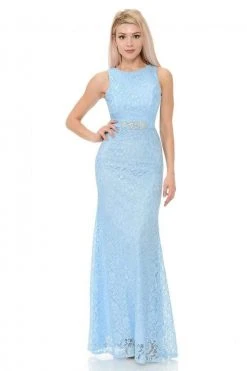 Lenovia - 5169 Crystal Beaded Lace Trumpet Dress