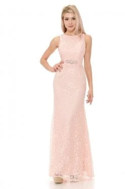 Lenovia - 5169 Crystal Beaded Lace Trumpet Dress