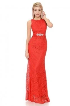 Lenovia - 5169 Crystal Beaded Lace Trumpet Dress