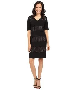 London Times - T2293M Short Sleeve Banded Sheath Dress Cocktail Dresses