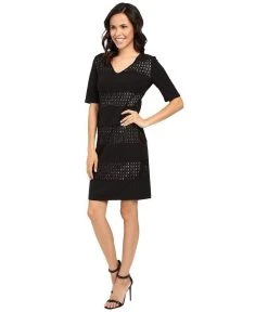 London Times - T2293M Short Sleeve Banded Sheath Dress Cocktail Dresses