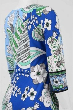 London Times - T2599MJC Quarter Sleeve Abstract Floral Dress