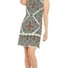 Cocktail Dresses London Times - T3327M Multi-Print Scoop Neck Shift Dress