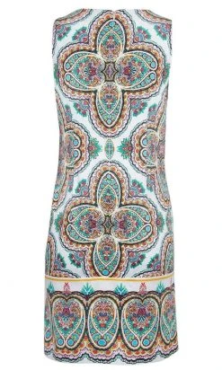Cocktail Dresses London Times - T3327M Multi-Print Scoop Neck Shift Dress