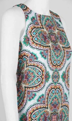 Cocktail Dresses London Times - T3327M Multi-Print Scoop Neck Shift Dress