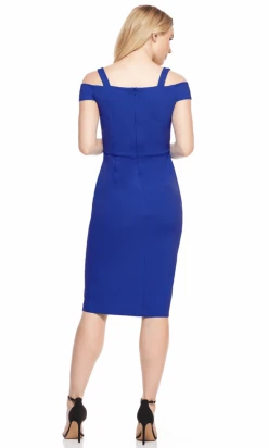 Plus Size Dresses London Times - T3354M Off Shoulder Knee Length Dress 9 Plus Size Dresses London Times - T3354M Off Shoulder Knee Length Dress