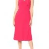 Cocktail Dresses London Times - T3410M V Neck Knotted Shoulder Flutter Hem Dress