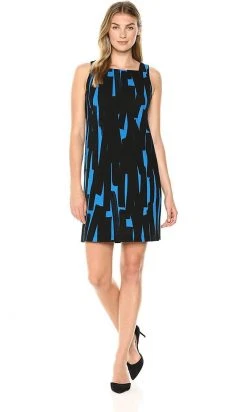 London Times - T3509M Sleeveless Print Cocktail Dress