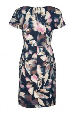 London Times - T3534M Floral Print Bateau Sheath Dress