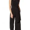 Plus Size Dresses London Times - T3561MXD Sleeveless Tie-Waist Cropped Leg Jumpsuit 2 Plus Size Dresses London Times - T3561MXD Sleeveless Tie-Waist Cropped Leg Jumpsuit