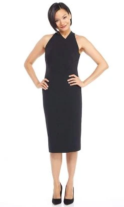 London Times - T3569M Halter Column Cocktail Dress
