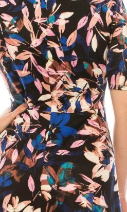 London Times - T3760M Floral Bateau A-Line Cocktail Dress