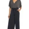 London Times - T3834M Two Toned V-Neck Jumpsuit Plus Size Dresses 2 London Times - T3834M Two Toned V-Neck Jumpsuit Plus Size Dresses