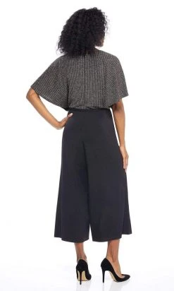 London Times - T3834M Two Toned V-Neck Jumpsuit Plus Size Dresses