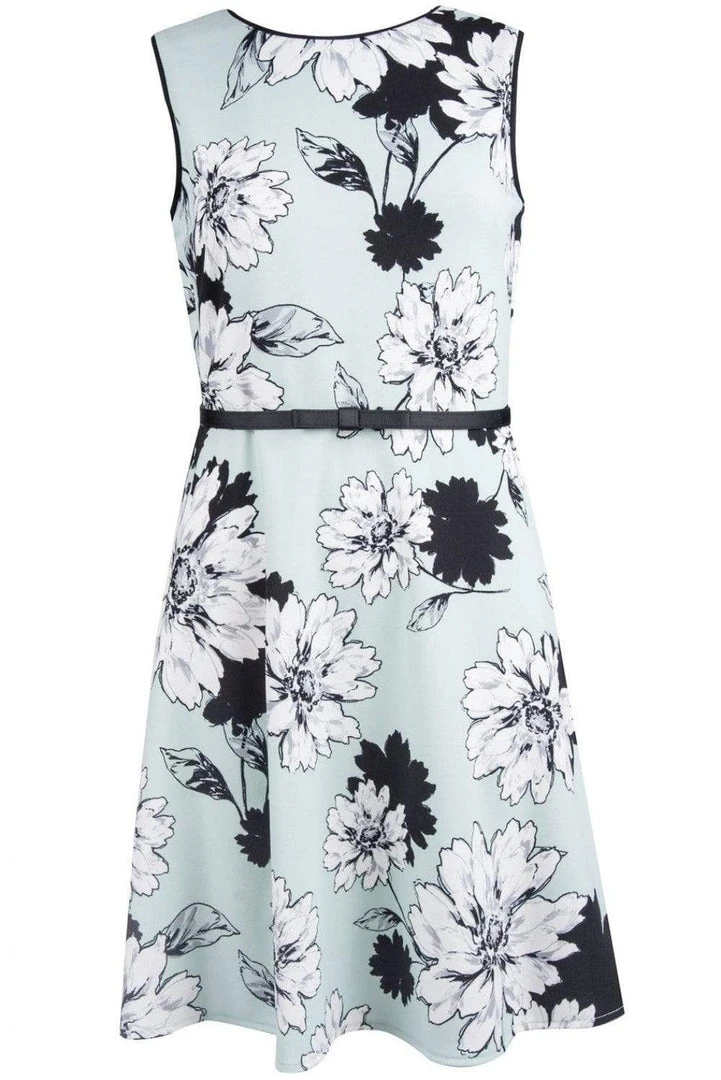London Times - T3993M Sleeveless Floral Print Crepe A-Line Dress 5 London Times - T3993M Sleeveless Floral Print Crepe A-Line Dress