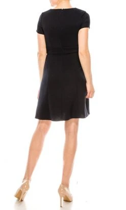 London Times - T4014M Short Sleeve V Neck Casual Dress Plus Size Dresses